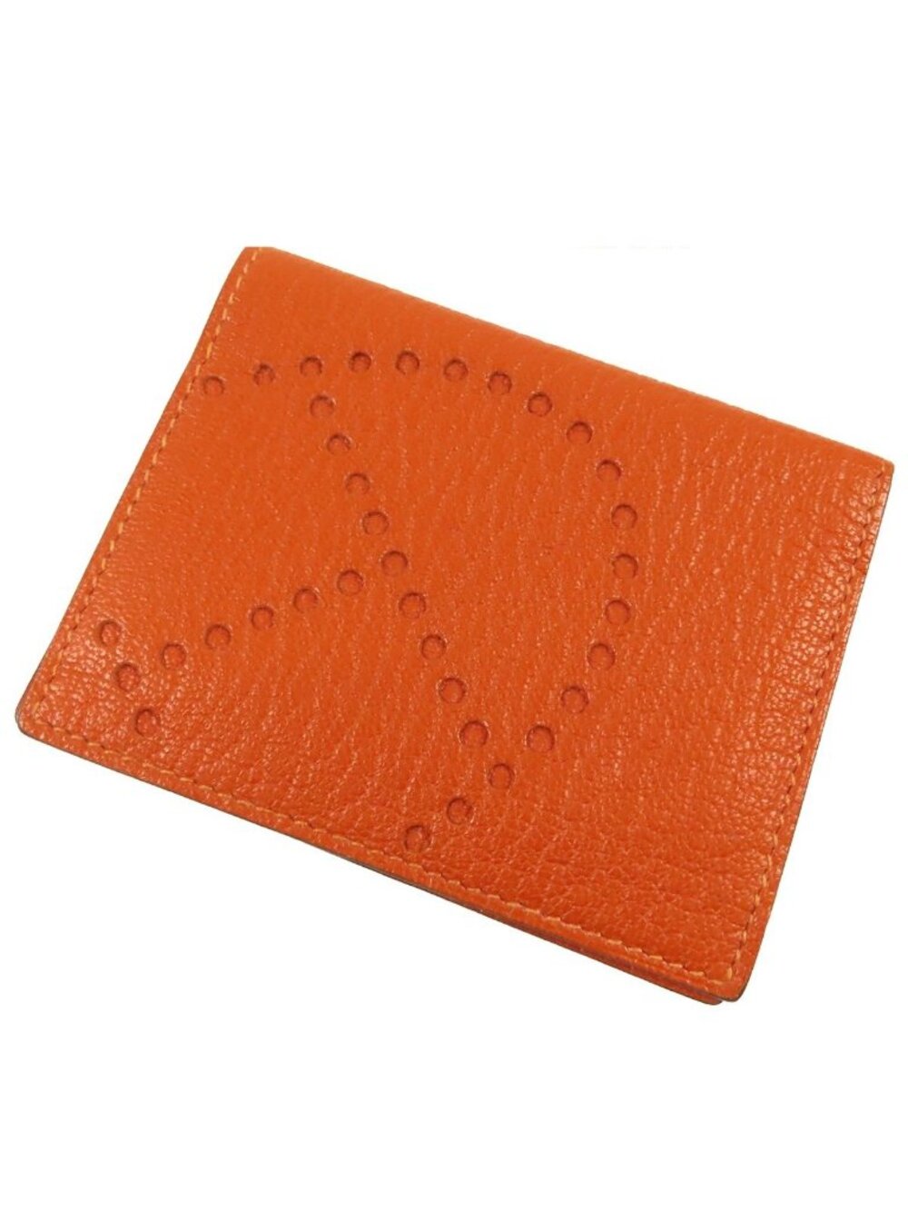 Hermes Evelyne Orange Chevre Card Case